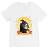 Holiday 365 Halloween Catalan Sheepdog Dog Pumpkin V-neck Tee | Artistshot