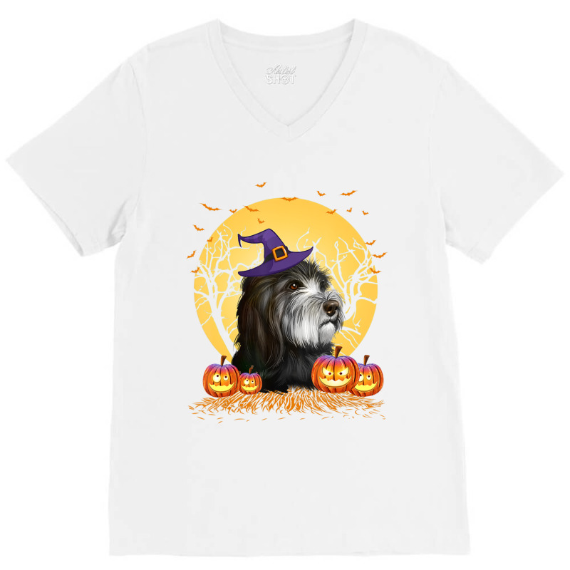 Holiday 365 Halloween Catalan Sheepdog Dog Pumpkin V-Neck Tee by kaeskapper3 | Artistshot