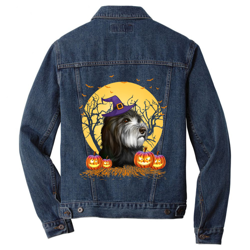 Holiday 365 Halloween Catalan Sheepdog Dog Pumpkin Men Denim Jacket by kaeskapper3 | Artistshot