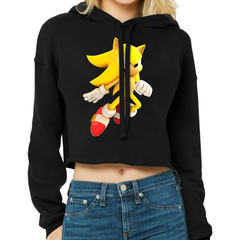 Yellow Hedgehog Jumps Aside Cropped Hoodie by BonnieDWestervelt | Artistshot