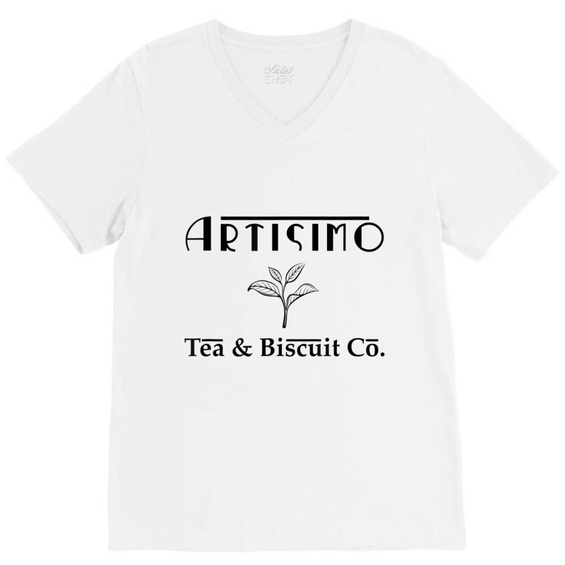 Artisimo Tea & Biscuit Company Trendy Art Deco V-Neck Tee by sabenasanweil | Artistshot