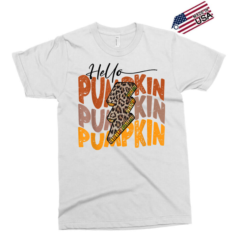 Hello Pumpkin Lightning Bolt Retro Leopard Western Fall Gift T Shirt Exclusive T-shirt by pickengtwrentv | Artistshot