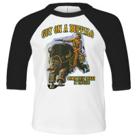 Guy On A Buffalo Punch That Cougar In The Face T Shirt Toddler 3/4 Sleeve Tee | Artistshot