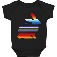 Colorful Easter Bunny Rabbit  Serape Blanket Design Baby Bodysuit | Artistshot