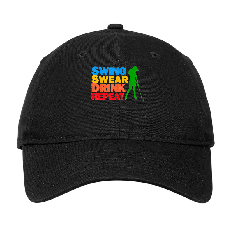 Swing Swear Drink Repeat Love Golf Adjustable Cap | Artistshot