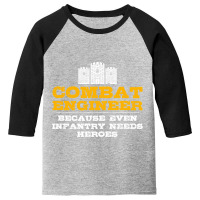 Combat Engineer   Engineer Gifts   Army Engineering T Shirt Youth 3/4 Sleeve | Artistshot