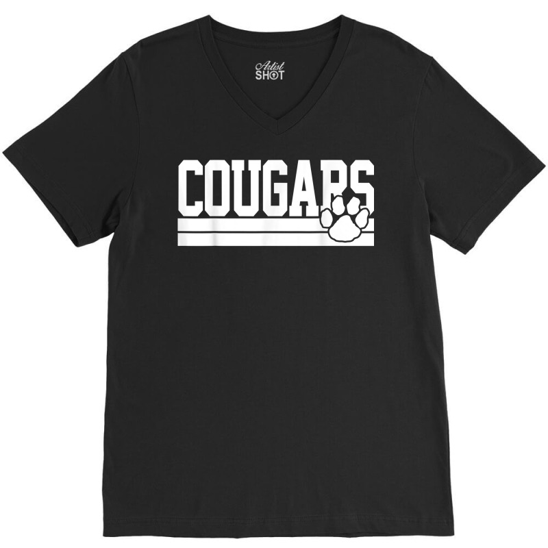 Cougars School Spirit T Shirt V-Neck Tee by summeyveulricket | Artistshot