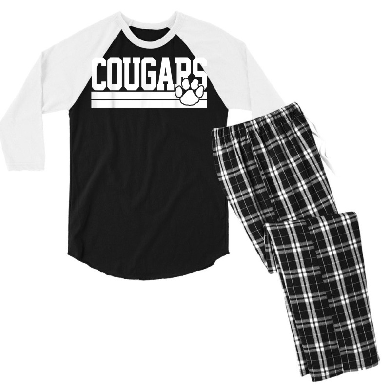 Cougars School Spirit T Shirt Men's 3/4 Sleeve Pajama Set by summeyveulricket | Artistshot