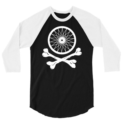 Bicycle Wheel Cross Bones 3/4 Sleeve Shirt Designed By Ismi