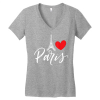 Eiffel Tower A Heart From Paris With Love To France T Shirt Women's V-neck T-shirt | Artistshot