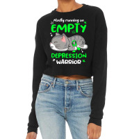 Depression Awareness T  Shirt Mostly Running On Empty Depression Warri Cropped Sweater | Artistshot