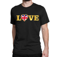 United Kingdom Flag British Great Britain Uk Heart Premium Classic T-shirt | Artistshot