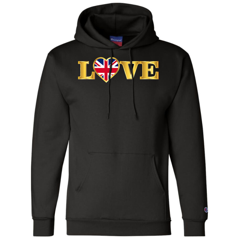 United Kingdom Flag British Great Britain Uk Heart Premium Champion Hoodie | Artistshot