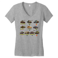 Top Ten Best Ww2 Tanks M4 Sherman Panzer Iv Tiger Ii T 34 T Shirt Women's V-neck T-shirt | Artistshot