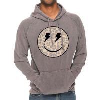 Trendy Leopard Smiley Face Lightning Bolt T Shirt Vintage Hoodie | Artistshot