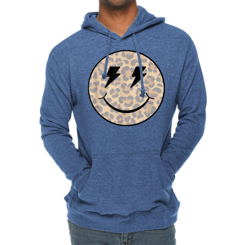 Trendy Leopard Smiley Face Lightning Bolt T Shirt Lightweight Hoodie by texz | Artistshot