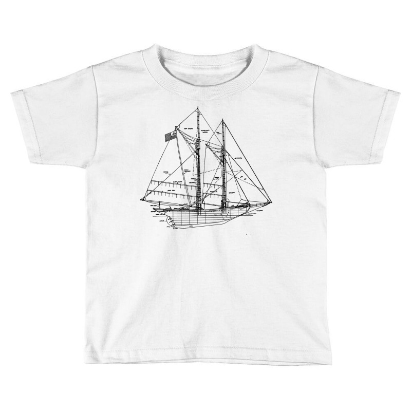 Sailing Vintage Blueprint Sailboat Yachting Vacation T Shirt Toddler T-shirt | Artistshot