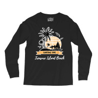 Vintage Treasure Island Beach Lover Palm Trees Surfing Time Long Sleeve Shirts | Artistshot