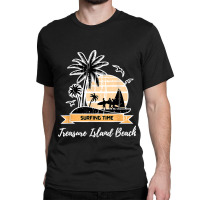 Vintage Treasure Island Beach Lover Palm Trees Surfing Time Classic T-shirt | Artistshot