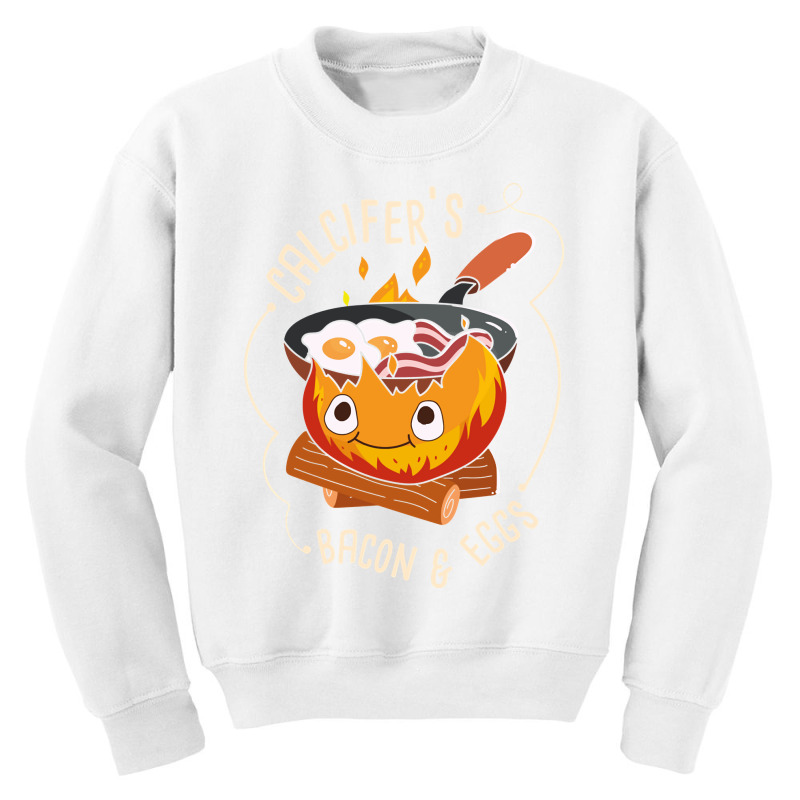 Calcifers Bacon And Egg I Camping Cooking I Bacon Pullover Hoodie Youth Sweatshirt by koleuuwla | Artistshot