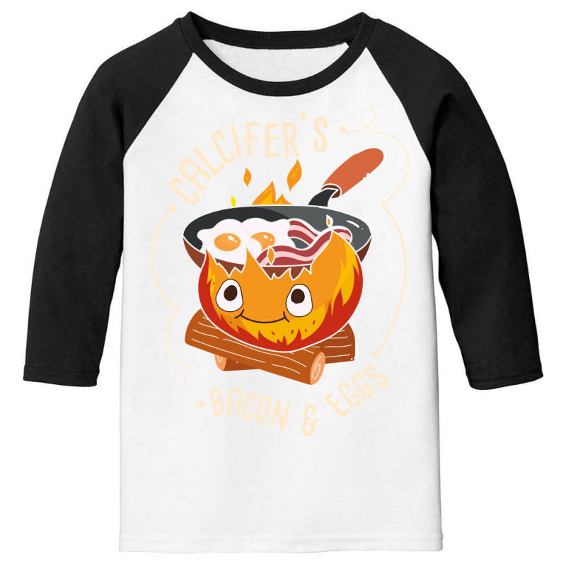 Calcifers Bacon And Egg I Camping Cooking I Bacon Pullover Hoodie Youth 3/4 Sleeve by koleuuwla | Artistshot