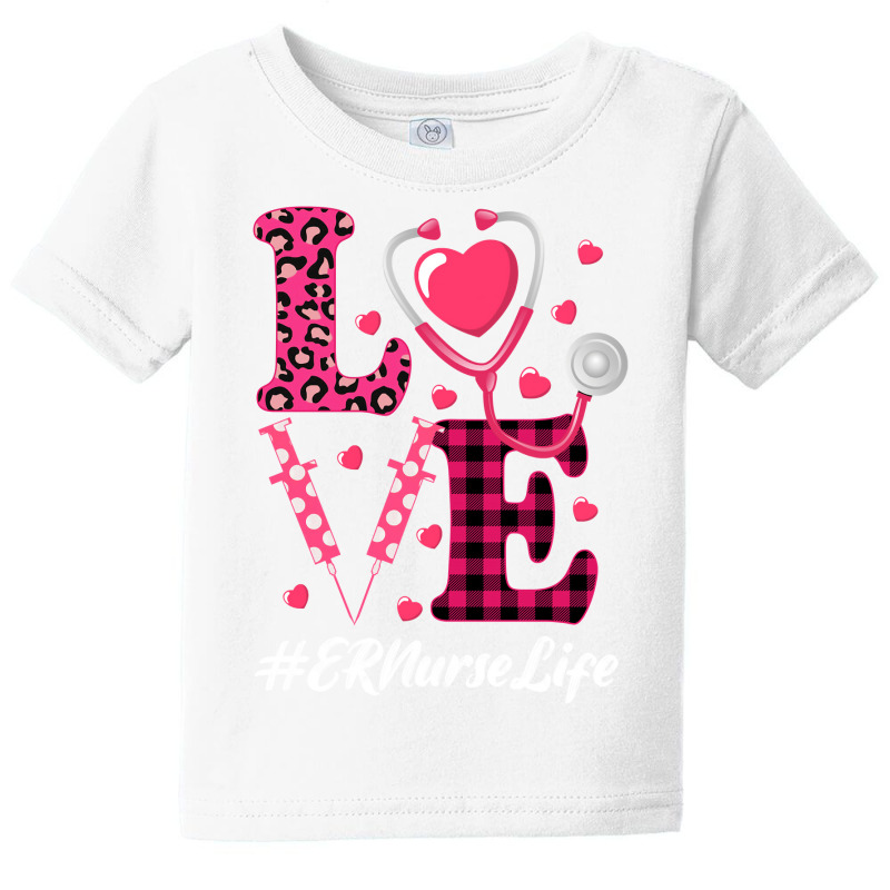 Love Stethoscope Hearts Er Nurse Valentine S Day Costume Long Sleeve T Baby Tee | Artistshot