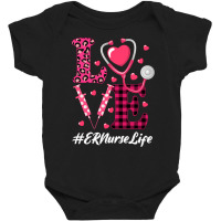 Love Stethoscope Hearts Er Nurse Valentine S Day Costume Long Sleeve T Baby Bodysuit | Artistshot