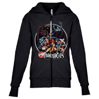 Thundercats Group Shot Vintage Circle T Shirt Youth Zipper Hoodie | Artistshot