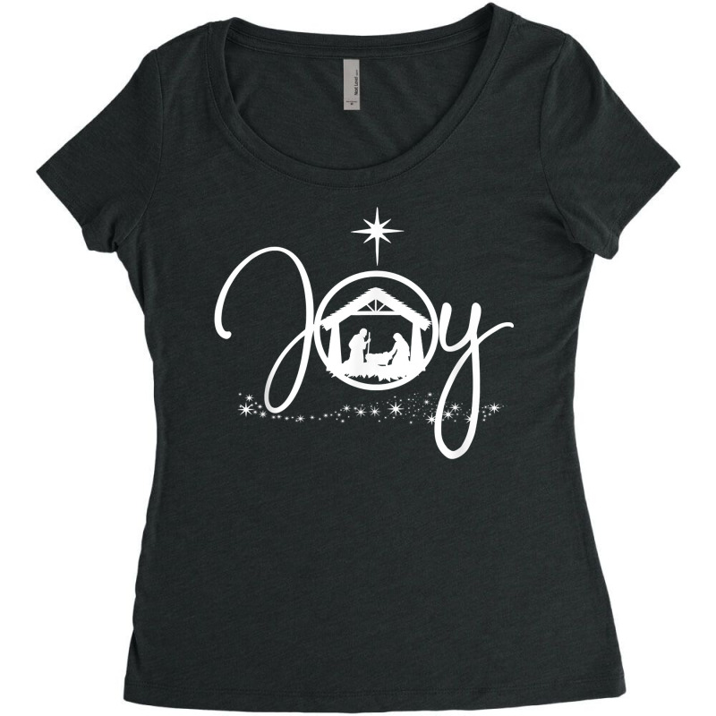 Christian Christmas Joy Jesus Nativity Scene Faith Gift T Shirt Women's Triblend Scoop T-shirt by jenneyljkalasoha | Artistshot