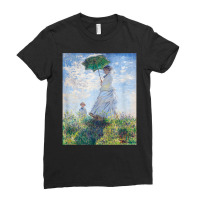 Monet's Woman With A Parasol  Modern Art Famous Painting T Shirt Ladies Fitted T-shirt | Artistshot