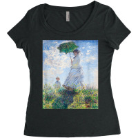 Monet's Woman With A Parasol  Modern Art Famous Painting T Shirt Women's Triblend Scoop T-shirt | Artistshot