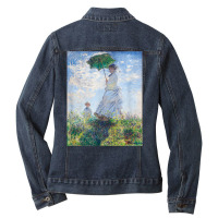 Monet's Woman With A Parasol  Modern Art Famous Painting T Shirt Ladies Denim Jacket | Artistshot