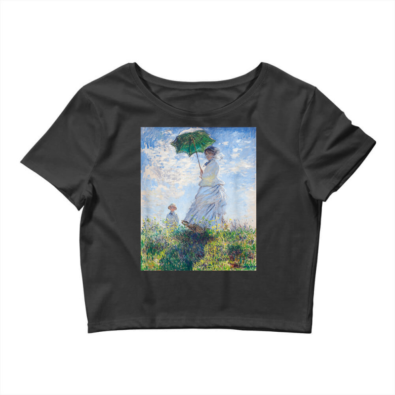 Monet's Woman With A Parasol  Modern Art Famous Painting T Shirt Crop Top by koleuuwla | Artistshot