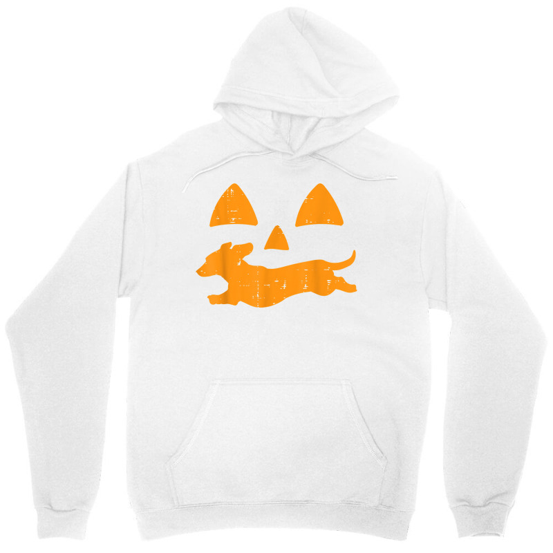 Pumpkin Eyes Dachshund Funny Halloween Jack O Lantern Dog T Shirt Unisex Hoodie | Artistshot