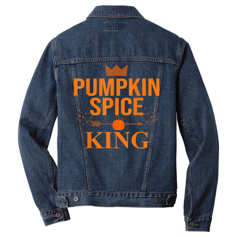 Pumpkin Spice King Coffee Lover Halloween & Thanksgiving T Shirt Men Denim Jacket | Artistshot