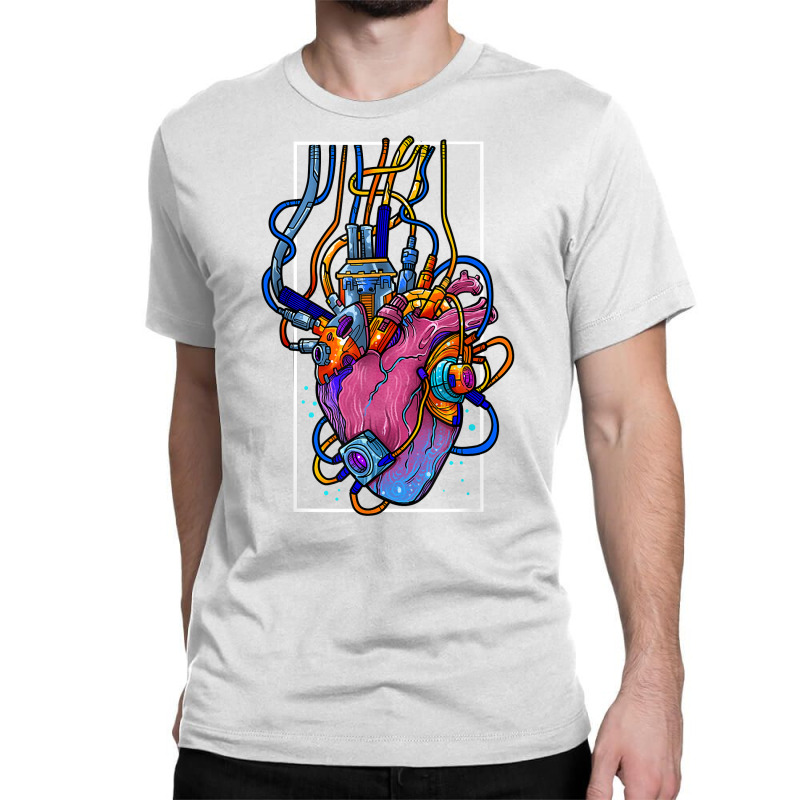 Cyborg Robot Heart Vaporwave Futuristic Cyberpunk Clothing T Shirt Classic T-shirt by jenneyljkalasoha | Artistshot