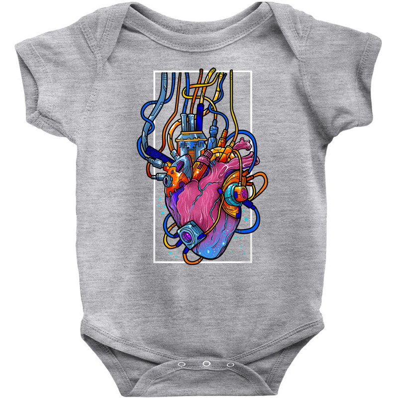 Cyborg Robot Heart Vaporwave Futuristic Cyberpunk Clothing T Shirt Baby Bodysuit by jenneyljkalasoha | Artistshot