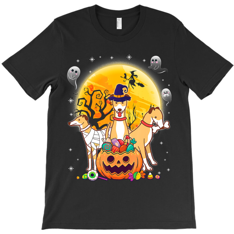 Whippets Dog Mummy Witch Moon Ghosts Happy Halloween Day 119 T-shirt | Artistshot