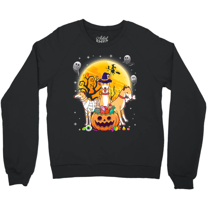 Whippets Dog Mummy Witch Moon Ghosts Happy Halloween Day 119 Crewneck Sweatshirt | Artistshot