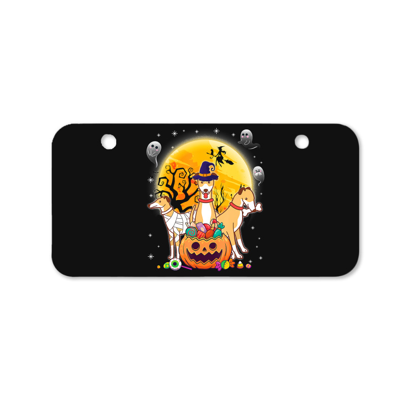 Whippets Dog Mummy Witch Moon Ghosts Happy Halloween Day 119 Bicycle License Plate | Artistshot