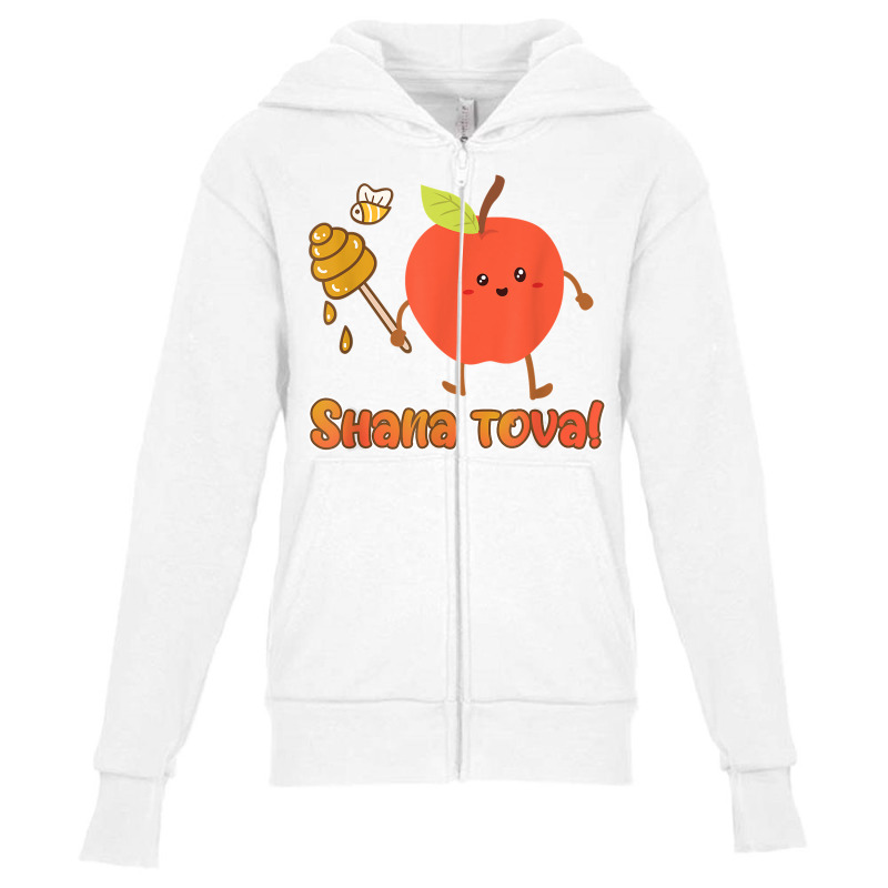 Shana Tova   Rosh Hashanah Kids Kawaii Apple And Honey T Shirt Youth Zipper Hoodie | Artistshot