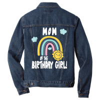 Rainbows & Sunshine Birthday Party Mom Of The Birthday Girl T Shirt Men Denim Jacket | Artistshot