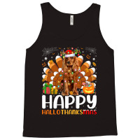 Cocker Spaniel Dog Halloween Christmas Happy Hallothanksmas Tank Top | Artistshot