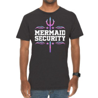 Mermaid Security Tees Mens Boys Swimmer Dad Merdad Trident T Shirt Vintage T-shirt | Artistshot