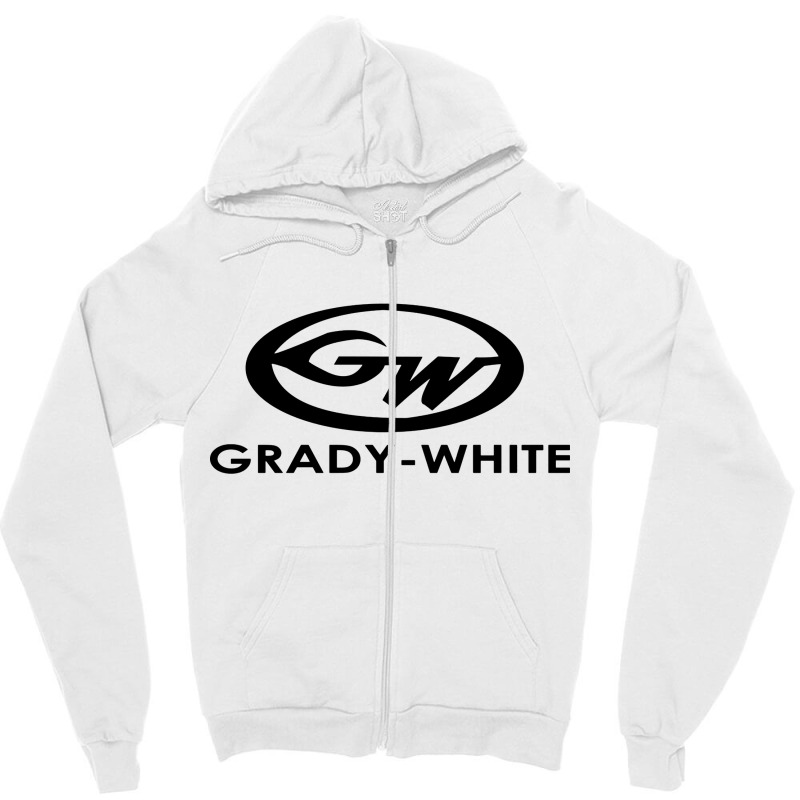 Custom Grady White Zipper Hoodie By Jacobs - Artistshot