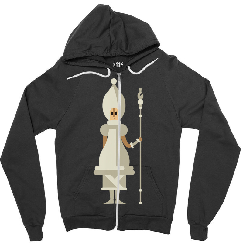 Chess Pieces White Bishop Children Board Game Set Zipper Hoodie | Artistshot