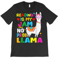 Read Teacher No Prob Llama Rainbow   Reading Is My Jam T Shirt T-shirt | Artistshot