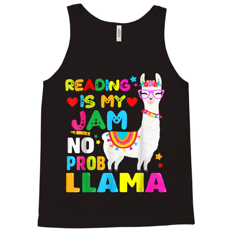 Read Teacher No Prob Llama Rainbow   Reading Is My Jam T Shirt Tank Top | Artistshot