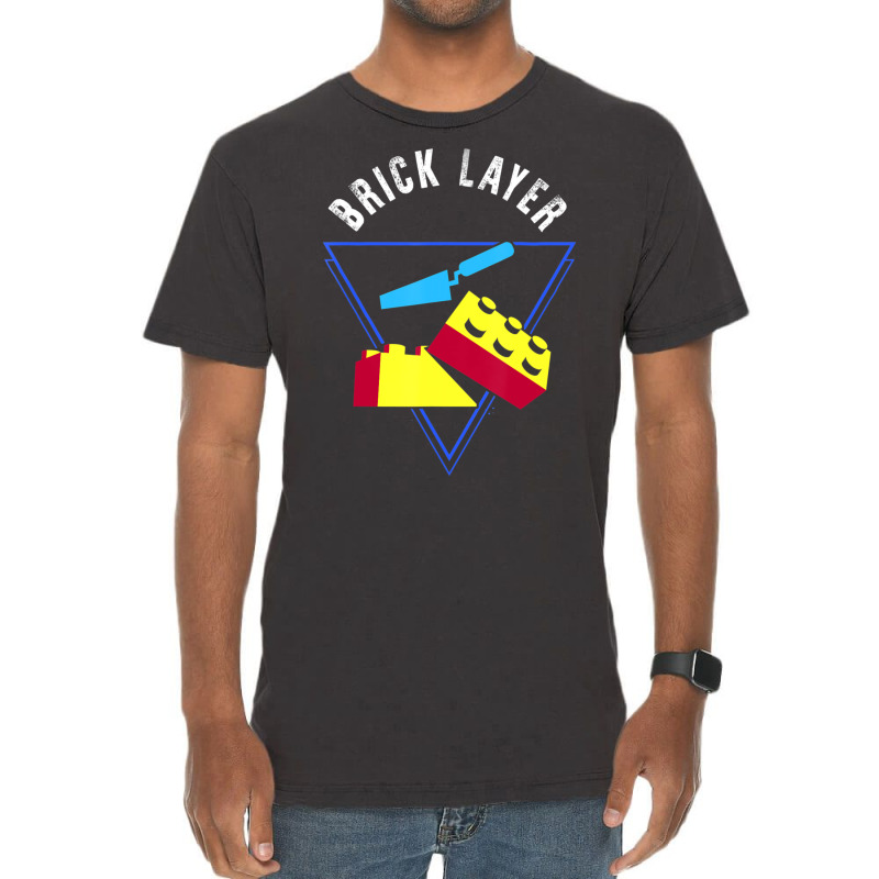 Brick Layer Big Building Blocks Engineer Toy Master Builder Vintage T-shirt | Artistshot