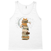 Reading By Moonlight, Books, Coffee And Cute Cat T Shirt Tank Top | Artistshot